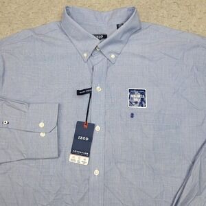 IZOD Advantage Stretch Shirt Mens XL Blue Long Sleeve Button Down‎ Easy Care NEW